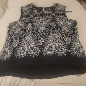 Rose & Olive Black and White Paisley Blouse